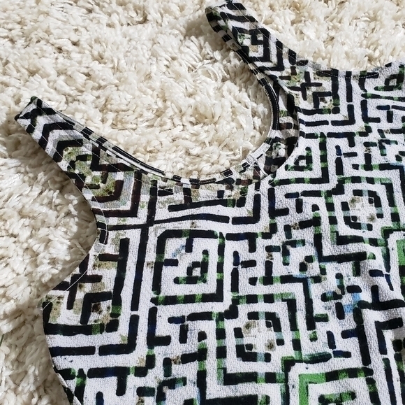 RACHEL ROY Tribal pattern tank top black white XS - Picture 3 of 7